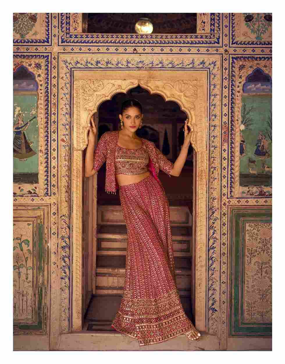 Mehfil By Sayuri 5831 To 5833 Series Designer Beautiful Festive Collection Occasional Wear & Party Wear Pure Georgette Crop Top With Bottom And Jacket At Wholesale Price