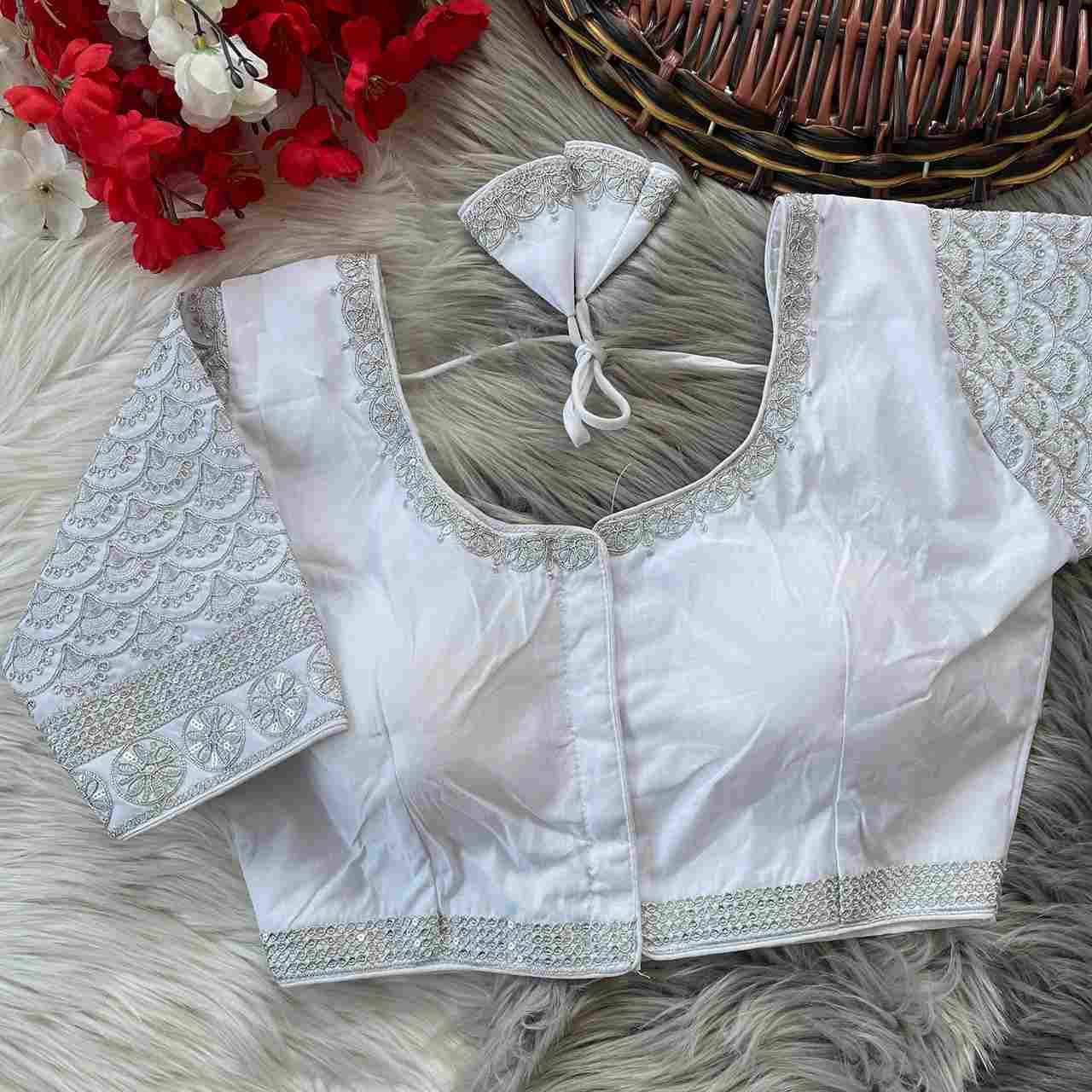 Kb-14 By Fashid Wholesale 01 To 10 Series Designer Beautiful Collection Occasional Wear & Party Wear Malai Satin Blouse At Wholesale Price