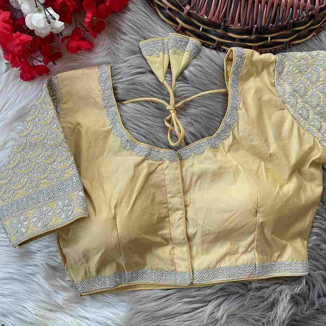 Kb-14 By Fashid Wholesale 01 To 10 Series Designer Beautiful Collection Occasional Wear & Party Wear Malai Satin Blouse At Wholesale Price