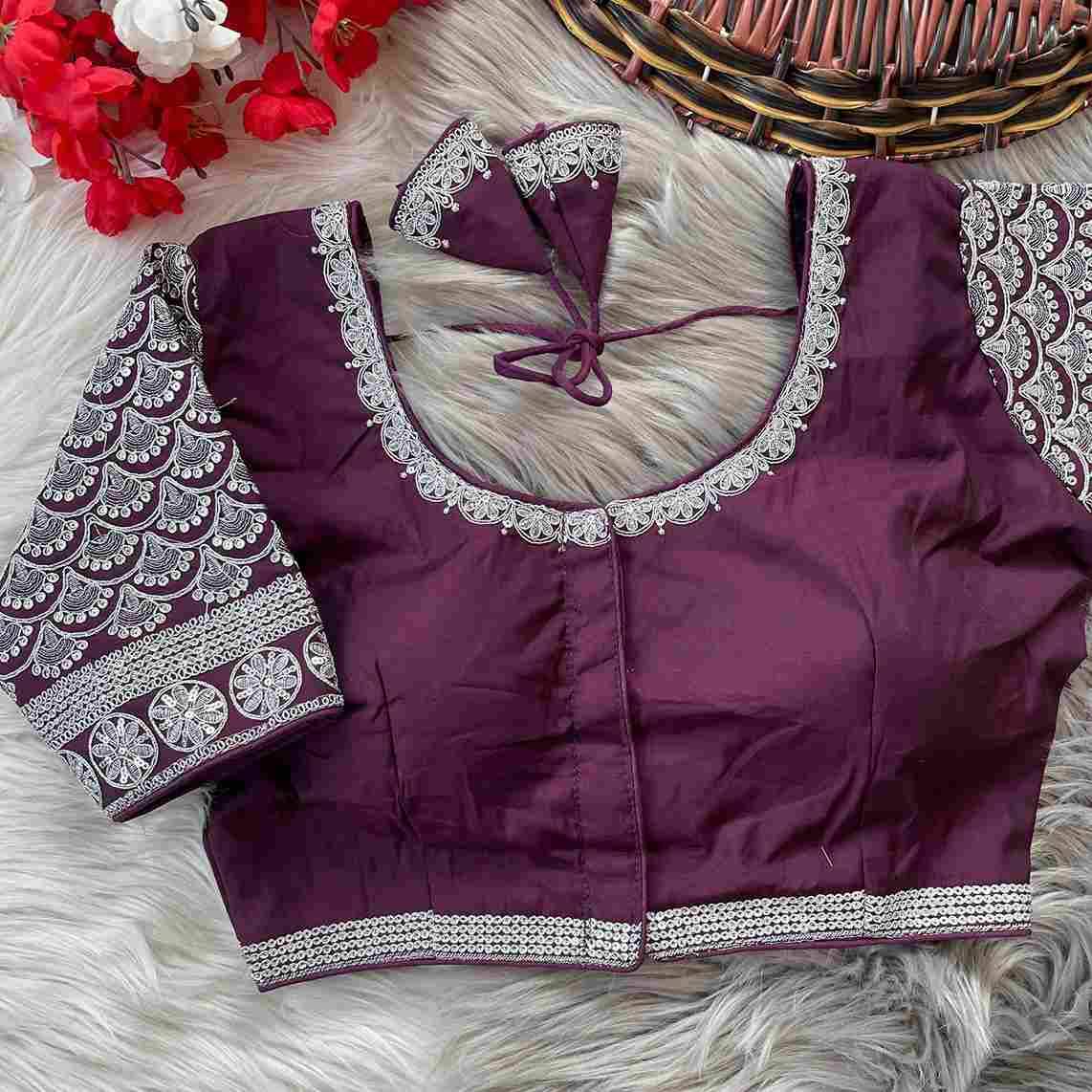 Kb-14 By Fashid Wholesale 01 To 10 Series Designer Beautiful Collection Occasional Wear & Party Wear Malai Satin Blouse At Wholesale Price