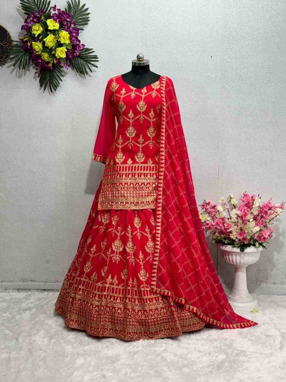 Kf-1630 By Fashid Wholesale Wear Collection Beautiful Stylish Colorful Fancy Party Wear & Occasional Wear Heavy Faux Georgette Lehengas At Wholesale Price
