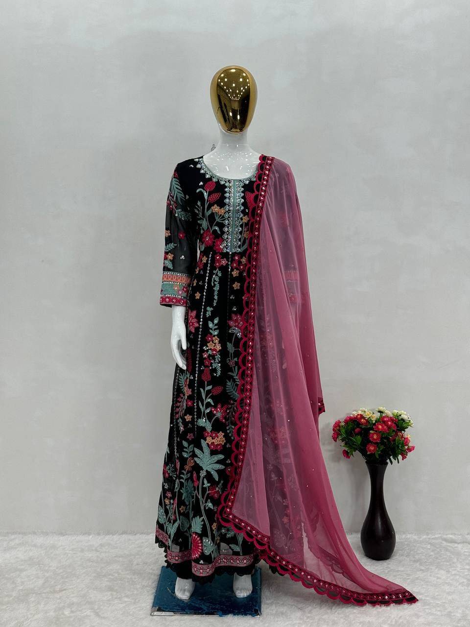 Kf-1645 By Fashid Wholesale 01 To 03 Series Beautiful Stylish Festive Suits Fancy Colorful Casual Wear & Ethnic Wear & Ready To Wear Heavy Faux Georgette Dresses At Wholesale Price