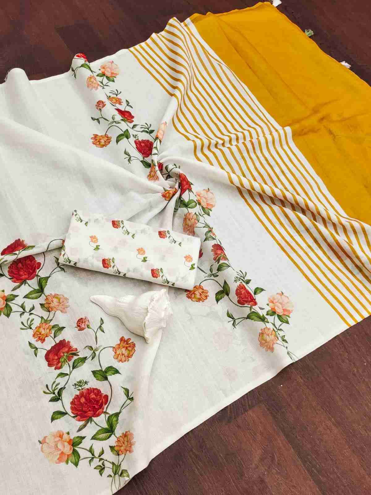 Srr-115 By Fashid Wholesale 01 To 08 Series Indian Traditional Wear Collection Beautiful Stylish Fancy Colorful Party Wear & Occasional Wear Linen Plain Digital Print Sarees At Wholesale Price