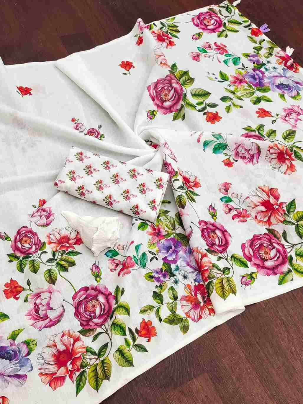 Srr-115 By Fashid Wholesale 01 To 08 Series Indian Traditional Wear Collection Beautiful Stylish Fancy Colorful Party Wear & Occasional Wear Linen Plain Digital Print Sarees At Wholesale Price