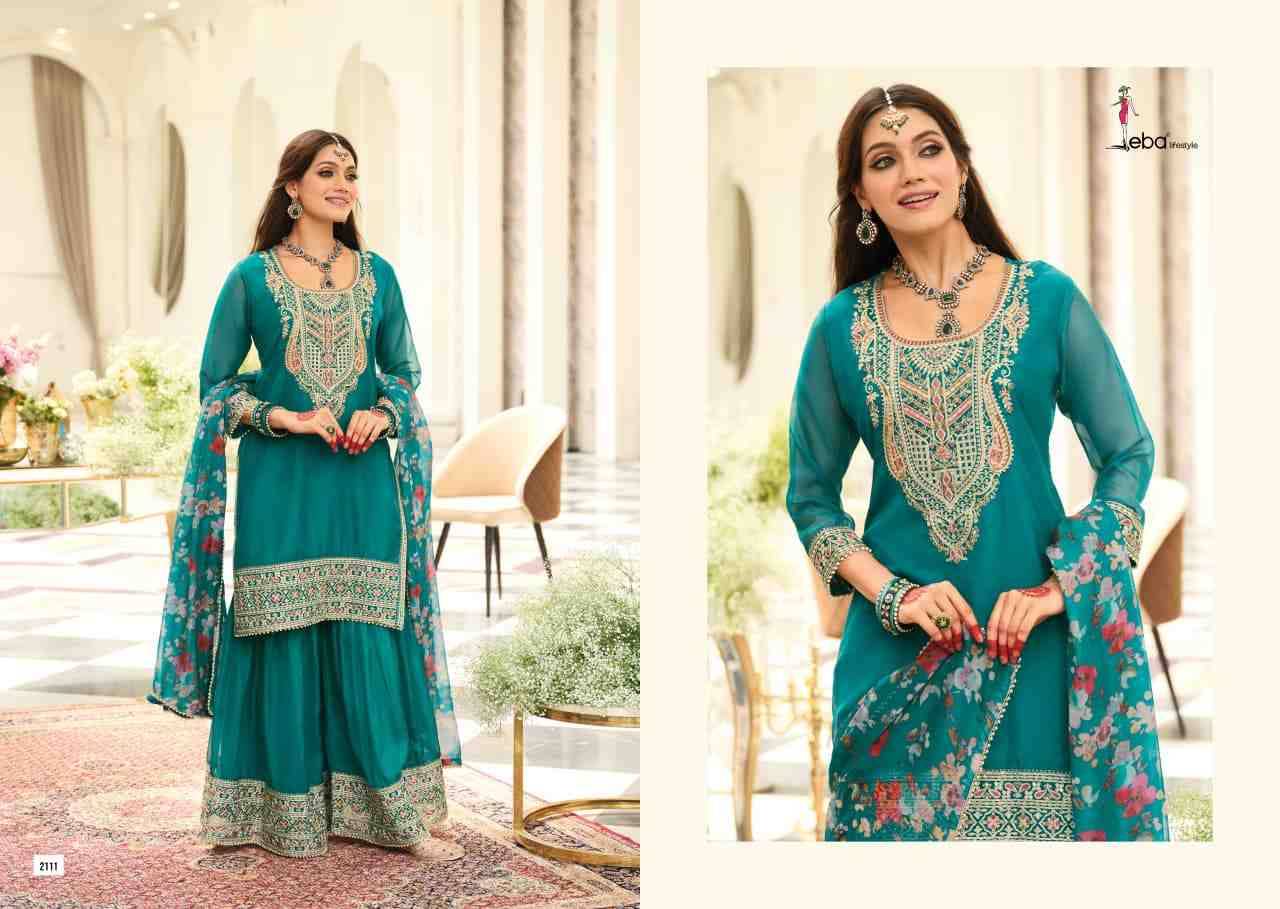 Nidhi By Eba Lifestyle 2111 To 2113 Series Beautiful Festive Suits Colorful Stylish Fancy Casual Wear & Ethnic Wear Heavy Organza Embroidery Dresses At Wholesale Price
