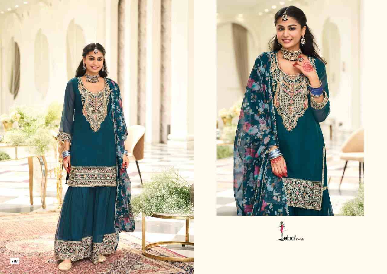 Nidhi By Eba Lifestyle 2111 To 2113 Series Beautiful Festive Suits Colorful Stylish Fancy Casual Wear & Ethnic Wear Heavy Organza Embroidery Dresses At Wholesale Price