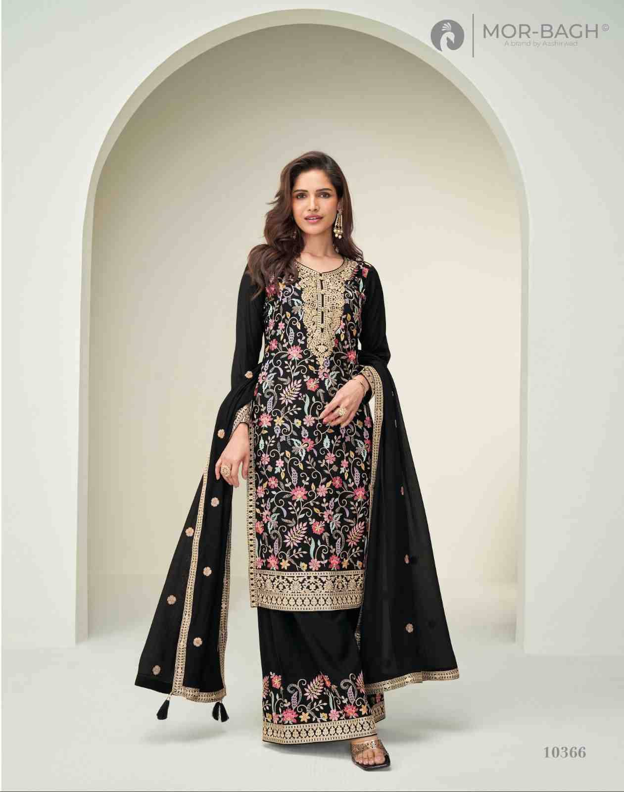 Sakshi By Mor-Bagh 10366 To 10367 Series Beautiful Festive Suits Colorful Stylish Fancy Casual Wear & Ethnic Wear Chinnon Silk With Work Dresses At Wholesale Price