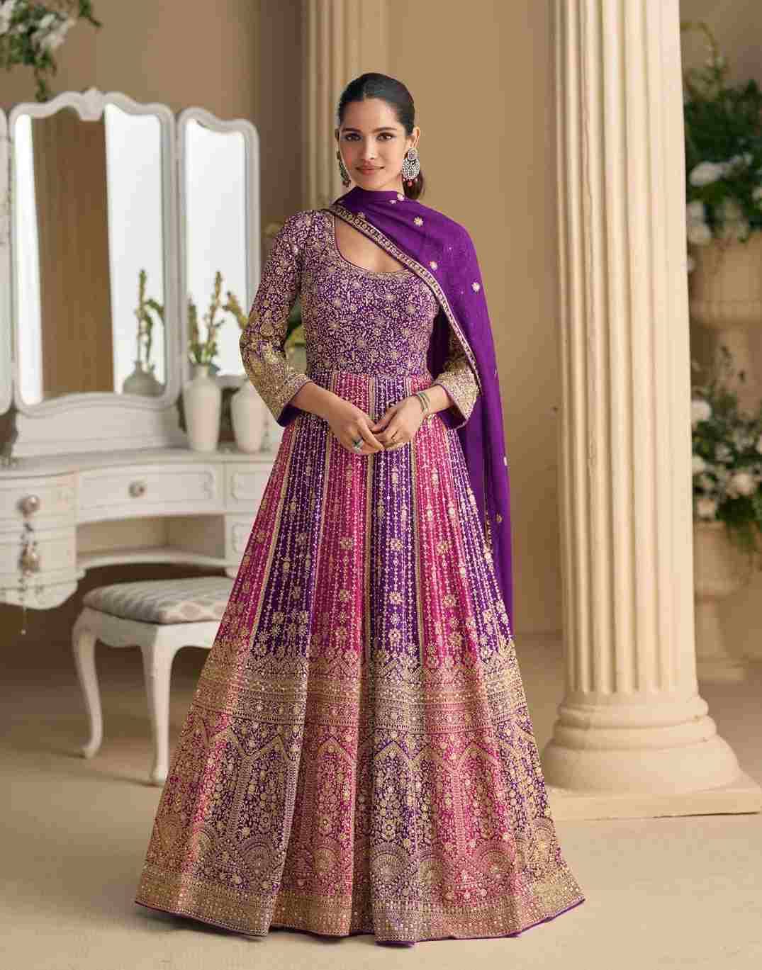 Rutba By Sayuri Designer Stylish Fancy Colorful Beautiful Party Wear & Ethnic Wear Collection Premium Georgette Gown With Bottom At Wholesale Price