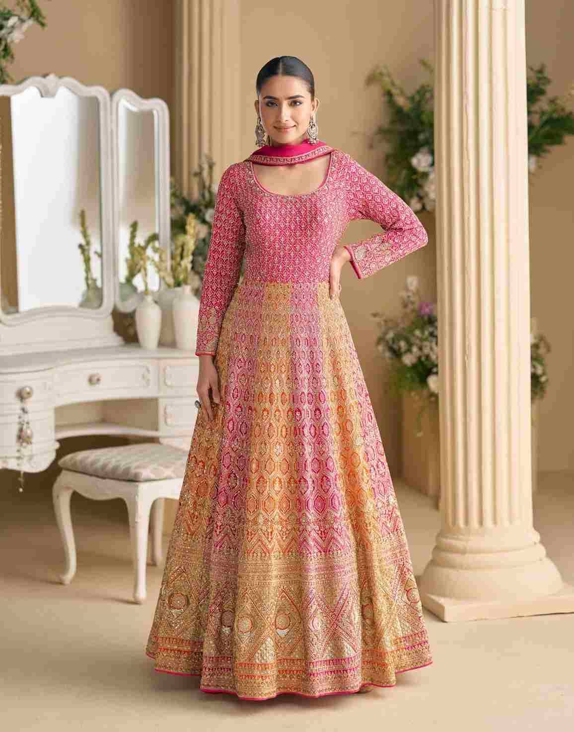 Rutba By Sayuri Designer Stylish Fancy Colorful Beautiful Party Wear & Ethnic Wear Collection Premium Georgette Gown With Bottom At Wholesale Price