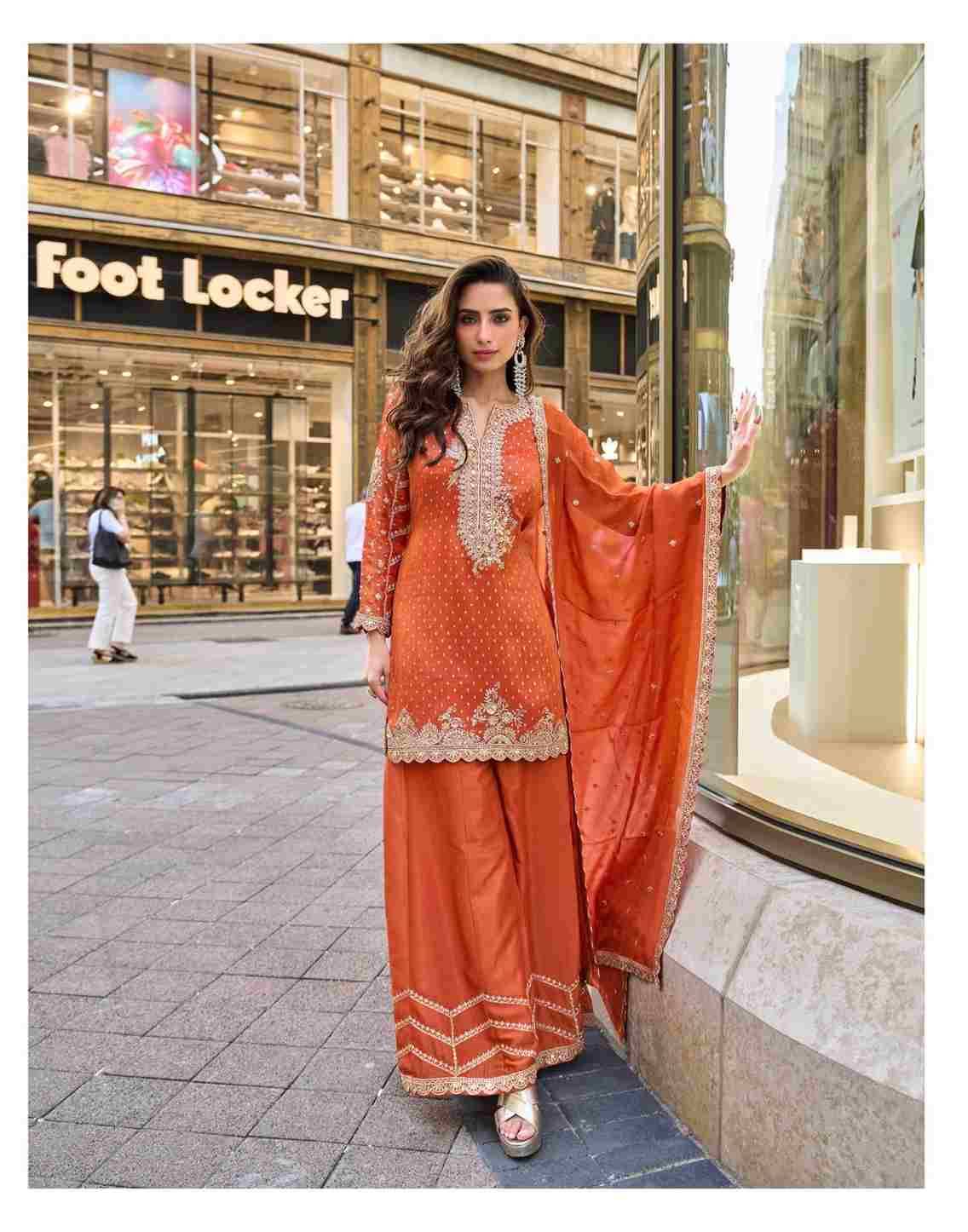 Swati By Sayuri 5846 To 5849 Series Designer Sharara Suits Beautiful Fancy Stylish Colorful Party Wear & Occasional Wear Viscose Jacquard Silk Embroidered Dresses At Wholesale Price