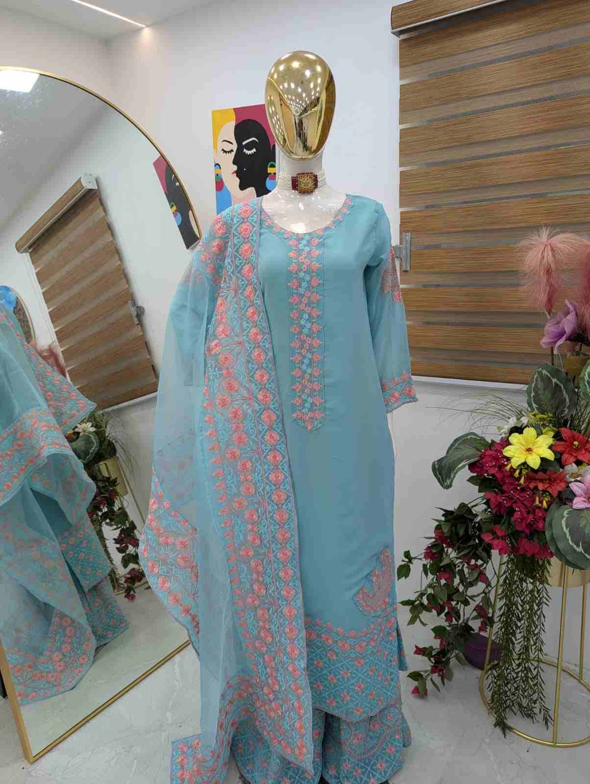 Zf-6009 By Fashid Wholesale Beautiful Colorful Fancy Wedding Collection Occasional Wear & Party Wear Faux Georgette Dresses At Wholesale Price
