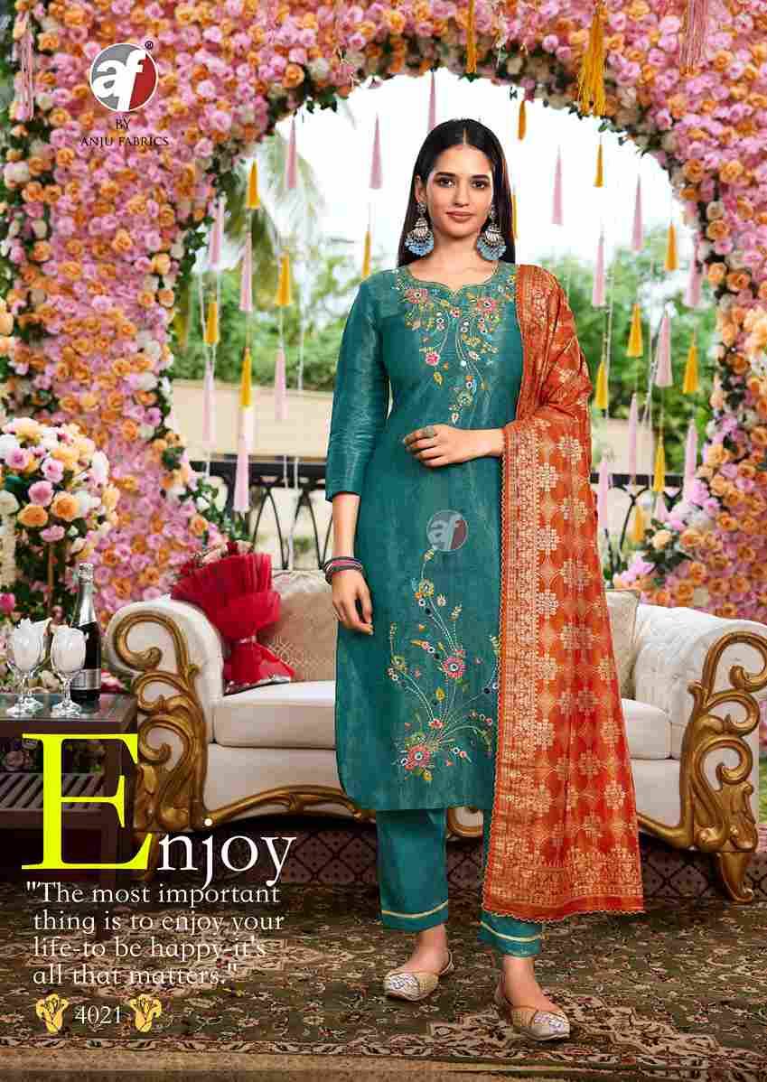 Rangat By Anju Fabrics 4021 To 4026 Series Designer Festive Suits Beautiful Stylish Fancy Colorful Party Wear & Occasional Wear Tissue Dresses At Wholesale Price
