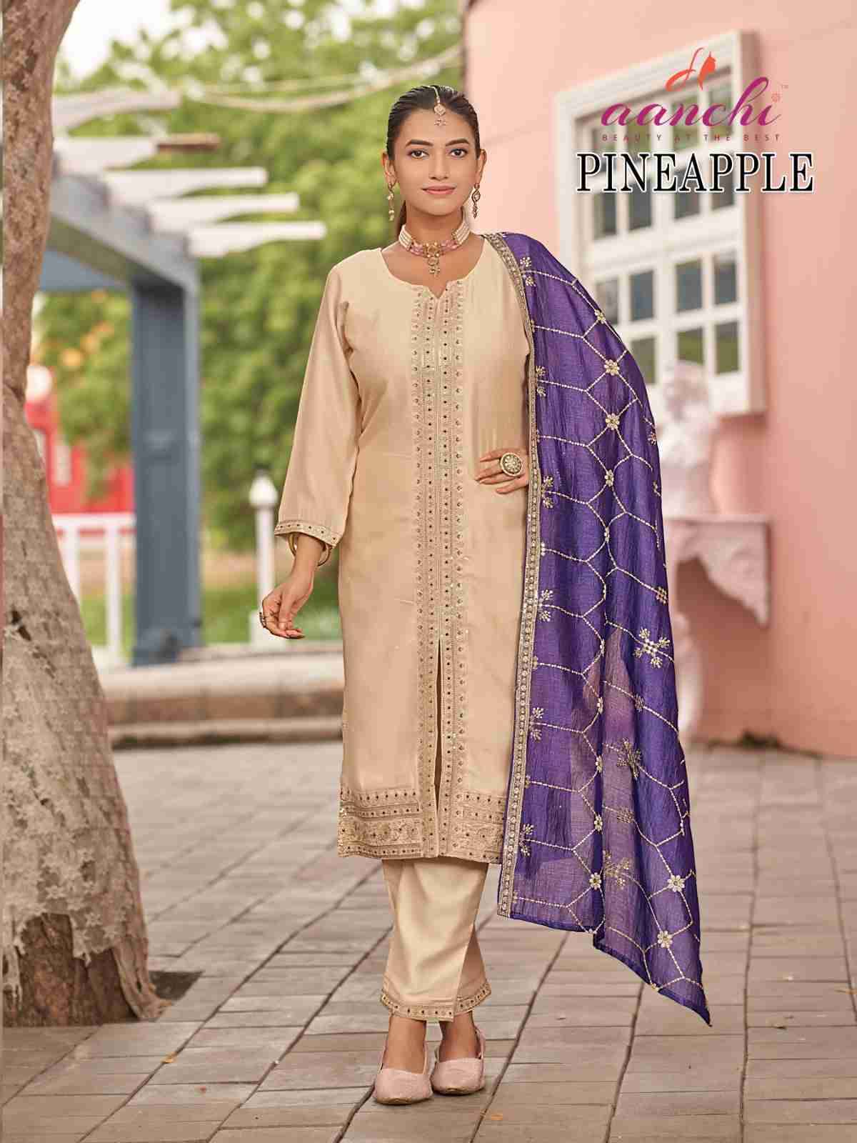 Pineapple By Aanchi 01 To 03 Series Beautiful Festive Suits Colorful Stylish Fancy Casual Wear & Ethnic Wear Vichitra Silk Dresses At Wholesale Price