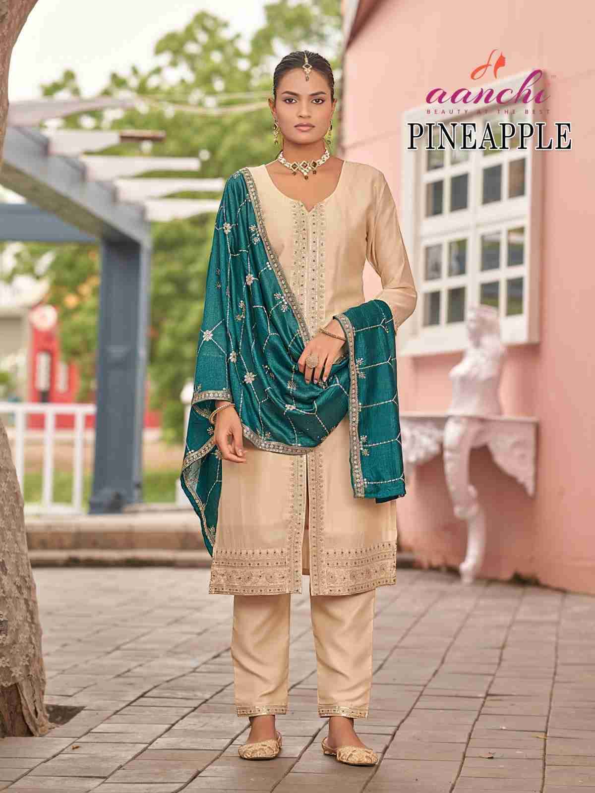 Pineapple By Aanchi 01 To 03 Series Beautiful Festive Suits Colorful Stylish Fancy Casual Wear & Ethnic Wear Vichitra Silk Dresses At Wholesale Price