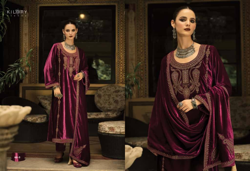 Kash-Eeda By Kilory 1 To 6 Series Beautiful Festive Suits Colorful Stylish Fancy Casual Wear & Ethnic Wear Pure Velvet Dresses At Wholesale Price