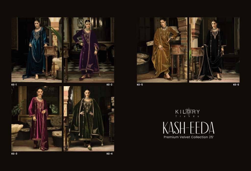 Kash-Eeda By Kilory 1 To 6 Series Beautiful Festive Suits Colorful Stylish Fancy Casual Wear & Ethnic Wear Pure Velvet Dresses At Wholesale Price