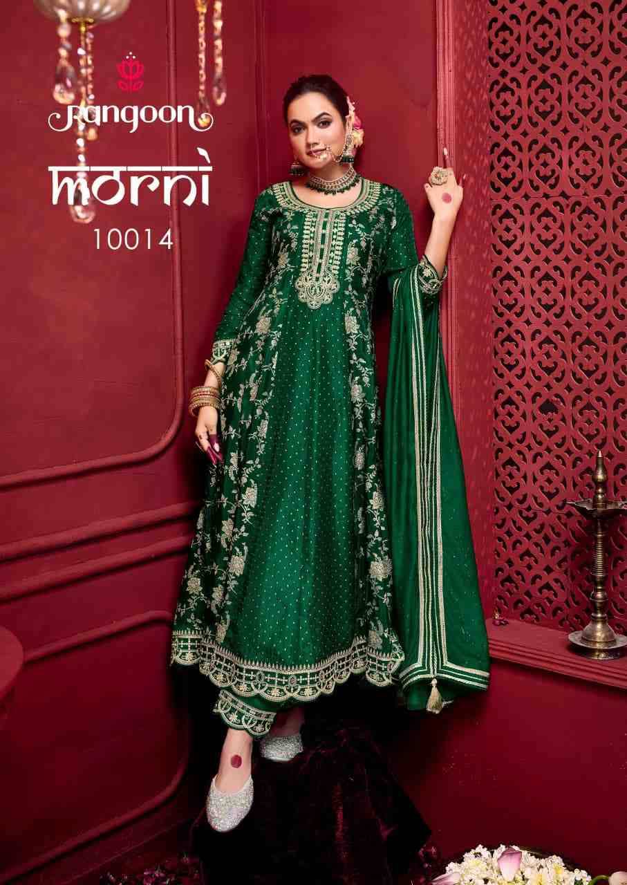 Morni By Rangoon 10011 To 10014 Series Beautiful Stylish Anarkali Suits Fancy Colorful Casual Wear & Ethnic Wear & Ready To Wear Jacquard Dresses At Wholesale Price