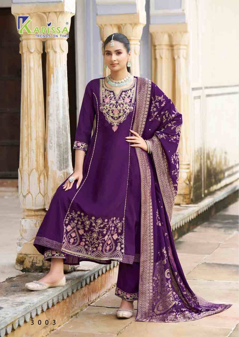 Kalisha Vol-3 By Karissa 3001 To 3004 Series Beautiful Festive Suits Colorful Stylish Fancy Casual Wear & Ethnic Wear Viscose Silk Dresses At Wholesale Price
