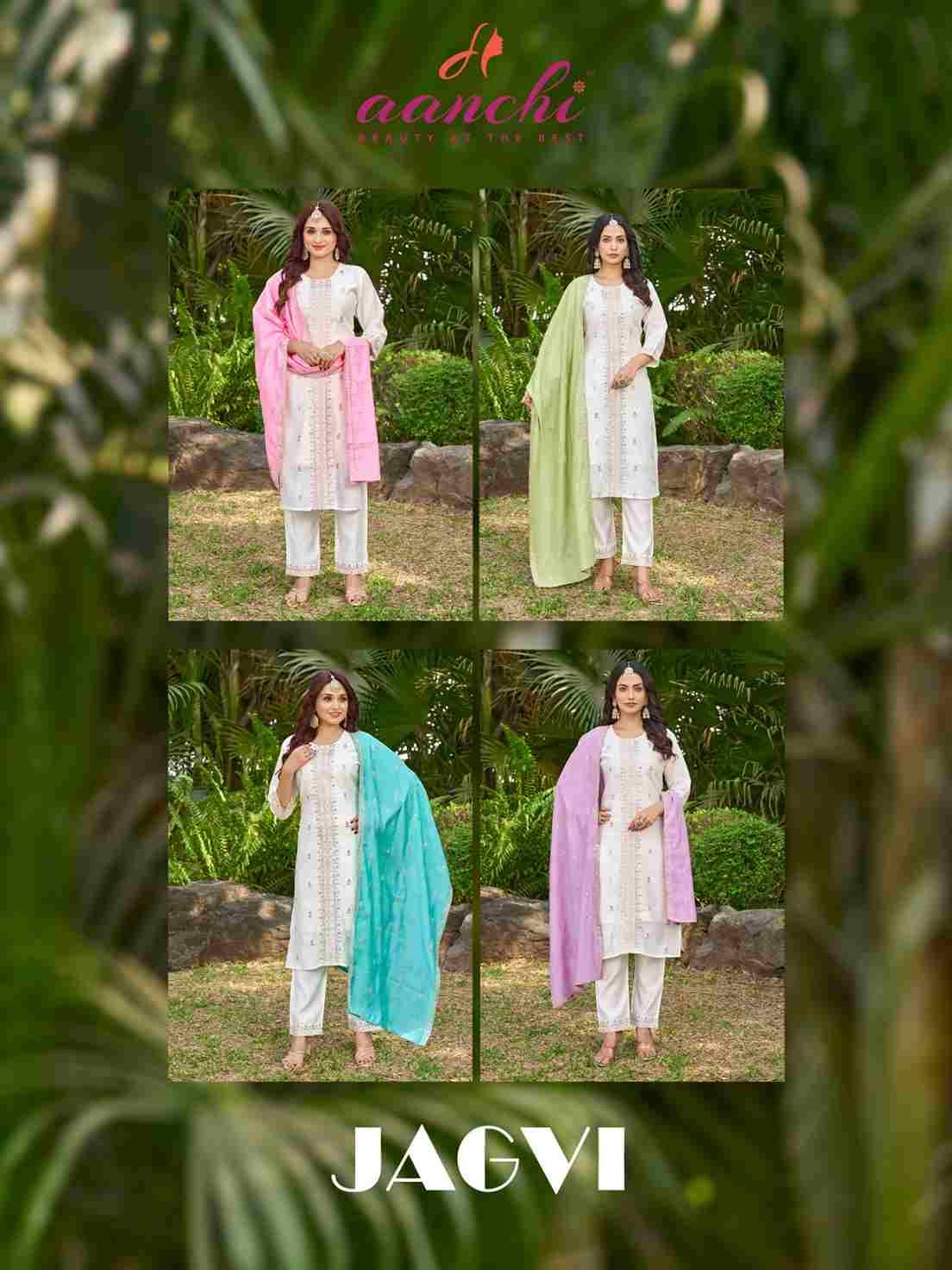 Jagvi By Aanchi 01 To 04 Series Beautiful Festive Suits Colorful Stylish Fancy Casual Wear & Ethnic Wear Roman Silk Dresses At Wholesale Price