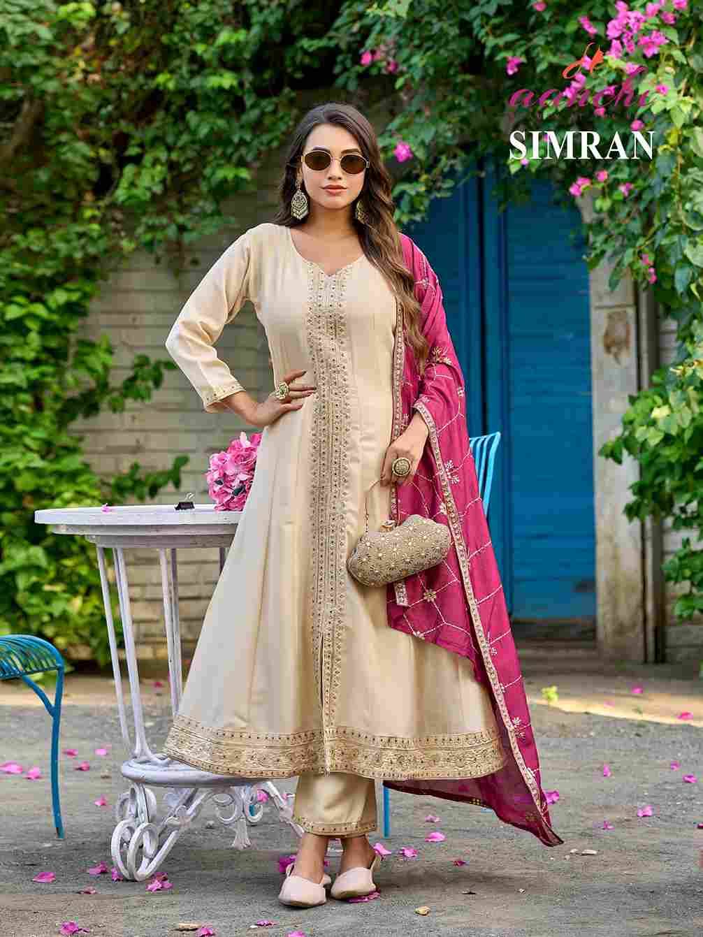 Simran By Aanchi 01 To 03 Series Beautiful Festive Suits Colorful Stylish Fancy Casual Wear & Ethnic Wear Vichitra Silk Dresses At Wholesale Price
