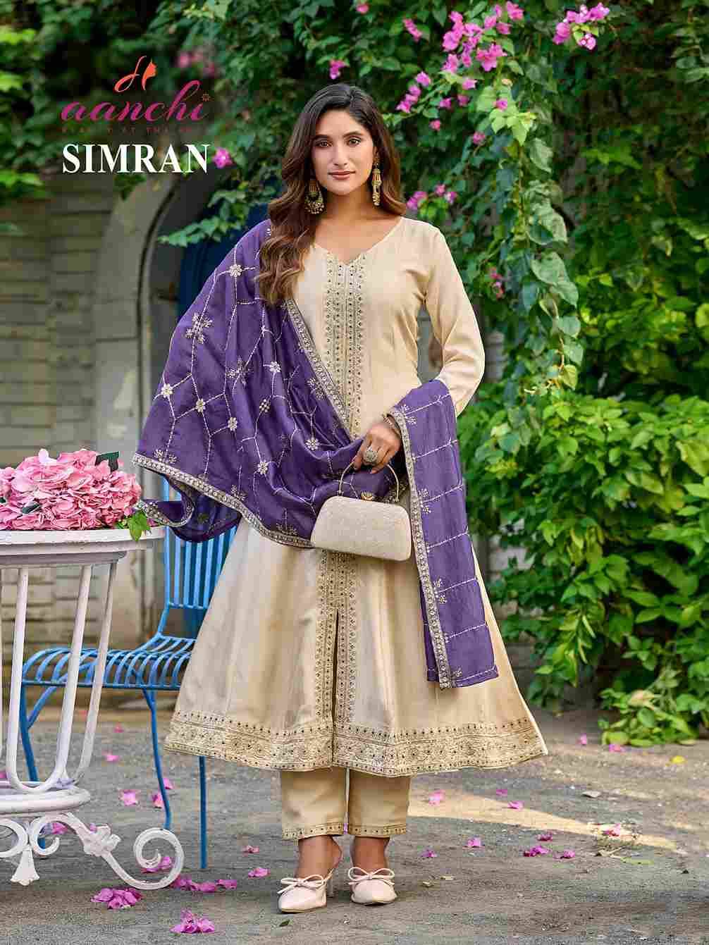 Simran By Aanchi 01 To 03 Series Beautiful Festive Suits Colorful Stylish Fancy Casual Wear & Ethnic Wear Vichitra Silk Dresses At Wholesale Price