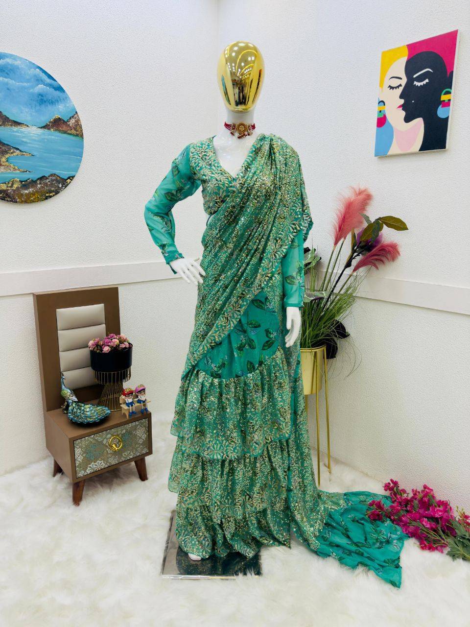 Zd-9279 By Fashid Wholesale Indian Traditional Wear Collection Beautiful Stylish Fancy Colorful Party Wear & Occasional Wear Georgette Embroidered Sarees At Wholesale Price