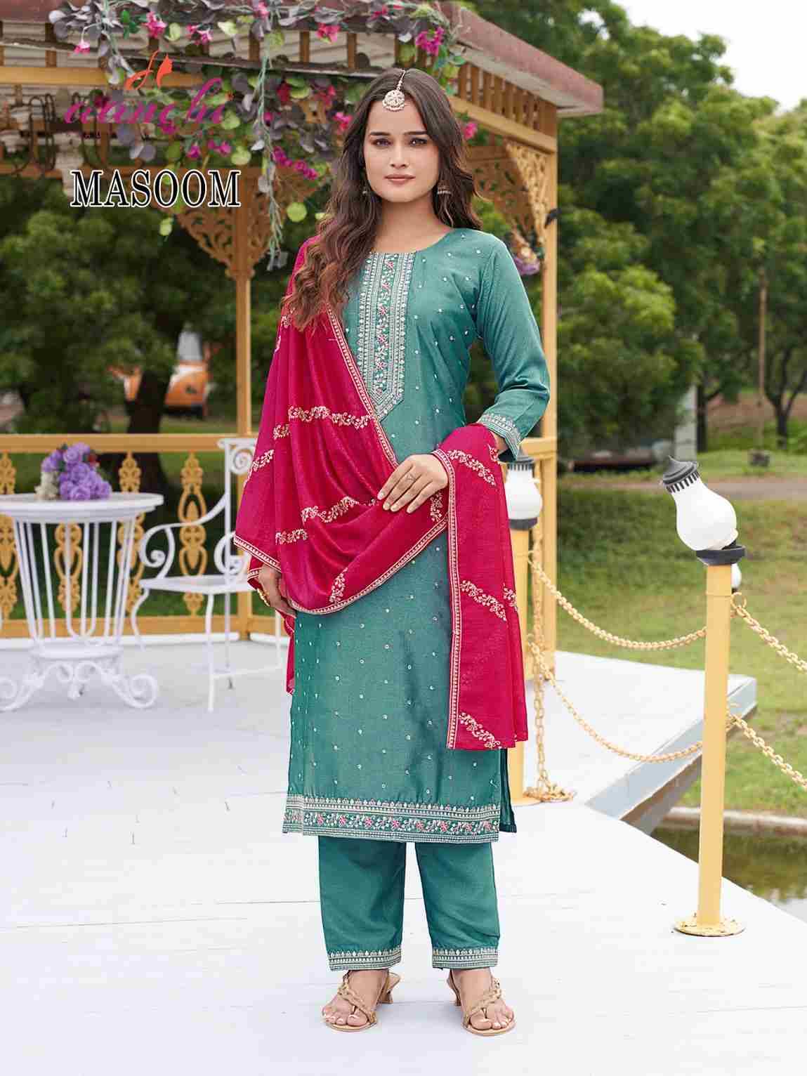 Masoom By Aanchi 01 To 04 Series Beautiful Festive Suits Colorful Stylish Fancy Casual Wear & Ethnic Wear Vichitra Silk Dresses At Wholesale Price