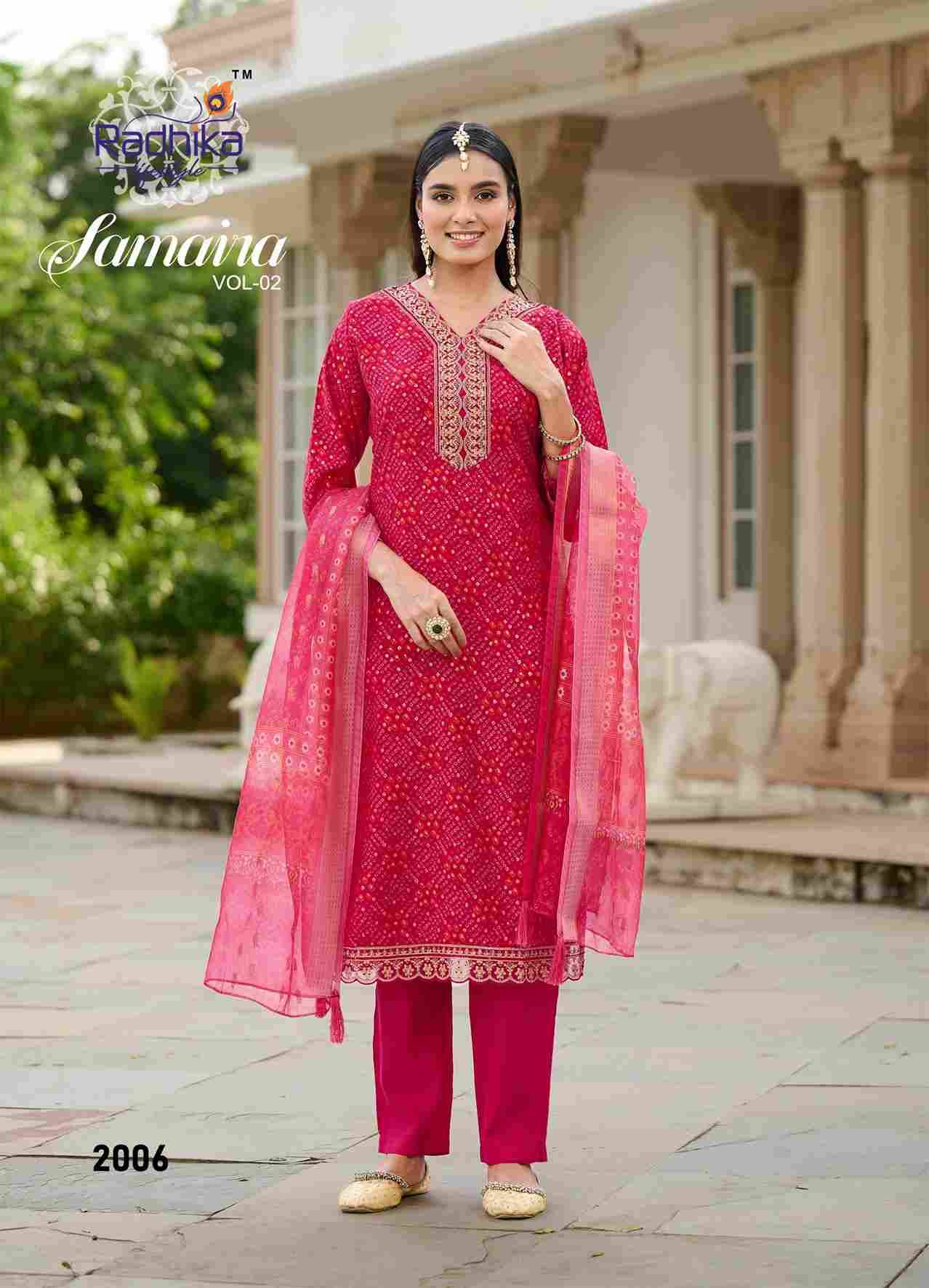 Samaira Vol-2 By Radhika Lifestyle 2001 To 2006 Series Beautiful Festive Suits Colorful Stylish Fancy Casual Wear & Ethnic Wear Fancy Print Dresses At Wholesale Price