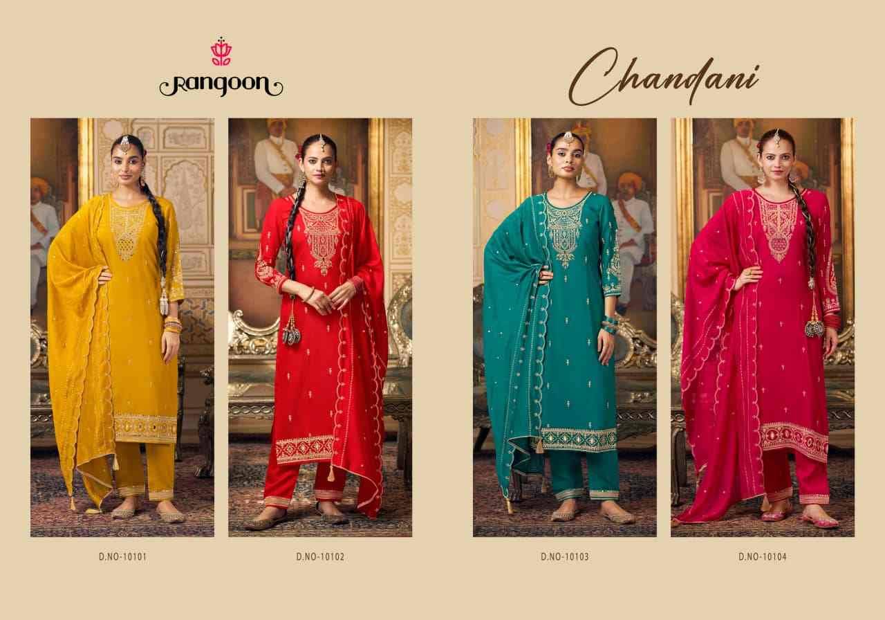 Chandani By Rangoon 10101 To 10104 Series Beautiful Stylish Festive Suits Fancy Colorful Casual Wear & Ethnic Wear & Ready To Wear Silk Dresses At Wholesale Price
