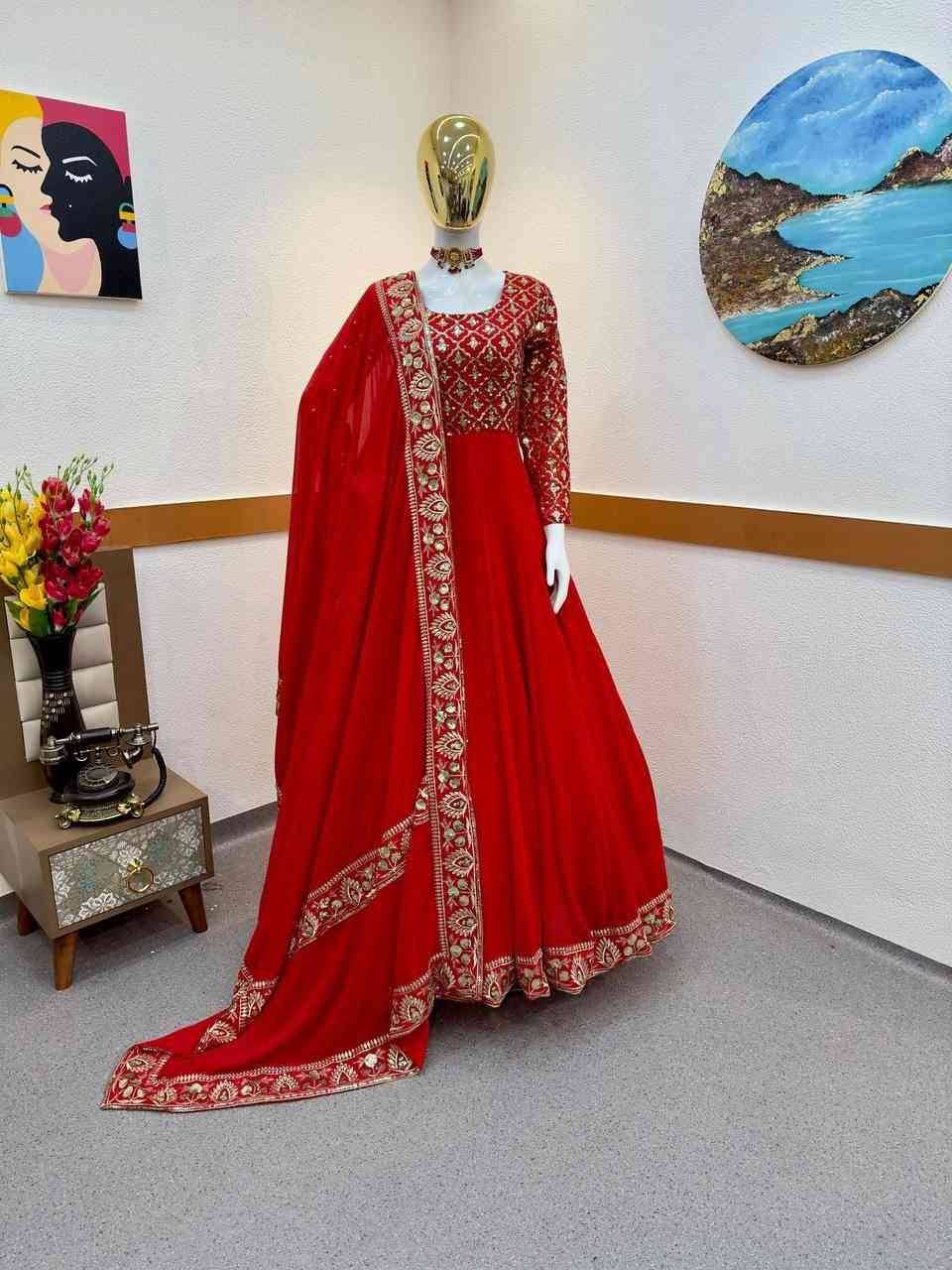 Zd-9230 By Fashid Wholesale 01 To 04 Series Beautiful Colorful Fancy Wedding Collection Occasional Wear & Party Wear Faux Georgette Dresses At Wholesale Price