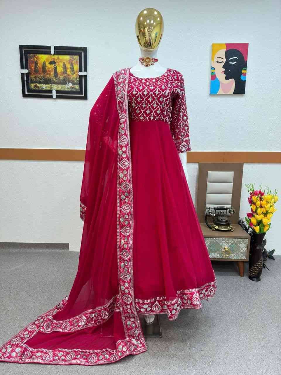 Zd-9230 By Fashid Wholesale 01 To 04 Series Beautiful Colorful Fancy Wedding Collection Occasional Wear & Party Wear Faux Georgette Dresses At Wholesale Price