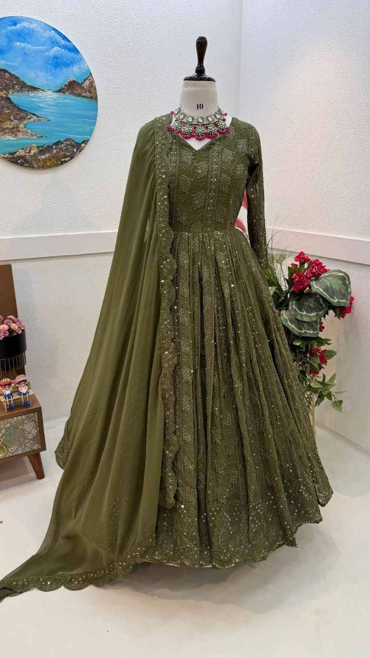 Zd-10093 By Fashid Wholesale Designer Stylish Fancy Colorful Beautiful Party Wear & Ethnic Wear Collection Faux Georgette Gowns At Wholesale Price