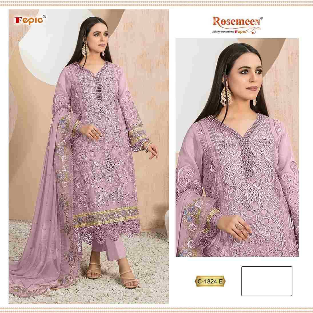 Fepic 1824 Colours Vol-2 By Fepic 1824-E To 1824-G Series Beautiful Pakistani Suits Colorful Stylish Fancy Casual Wear & Ethnic Wear Organza Embroidered Dresses At Wholesale Price