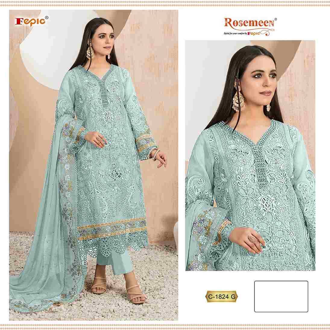 Fepic 1824 Colours Vol-2 By Fepic 1824-E To 1824-G Series Beautiful Pakistani Suits Colorful Stylish Fancy Casual Wear & Ethnic Wear Organza Embroidered Dresses At Wholesale Price