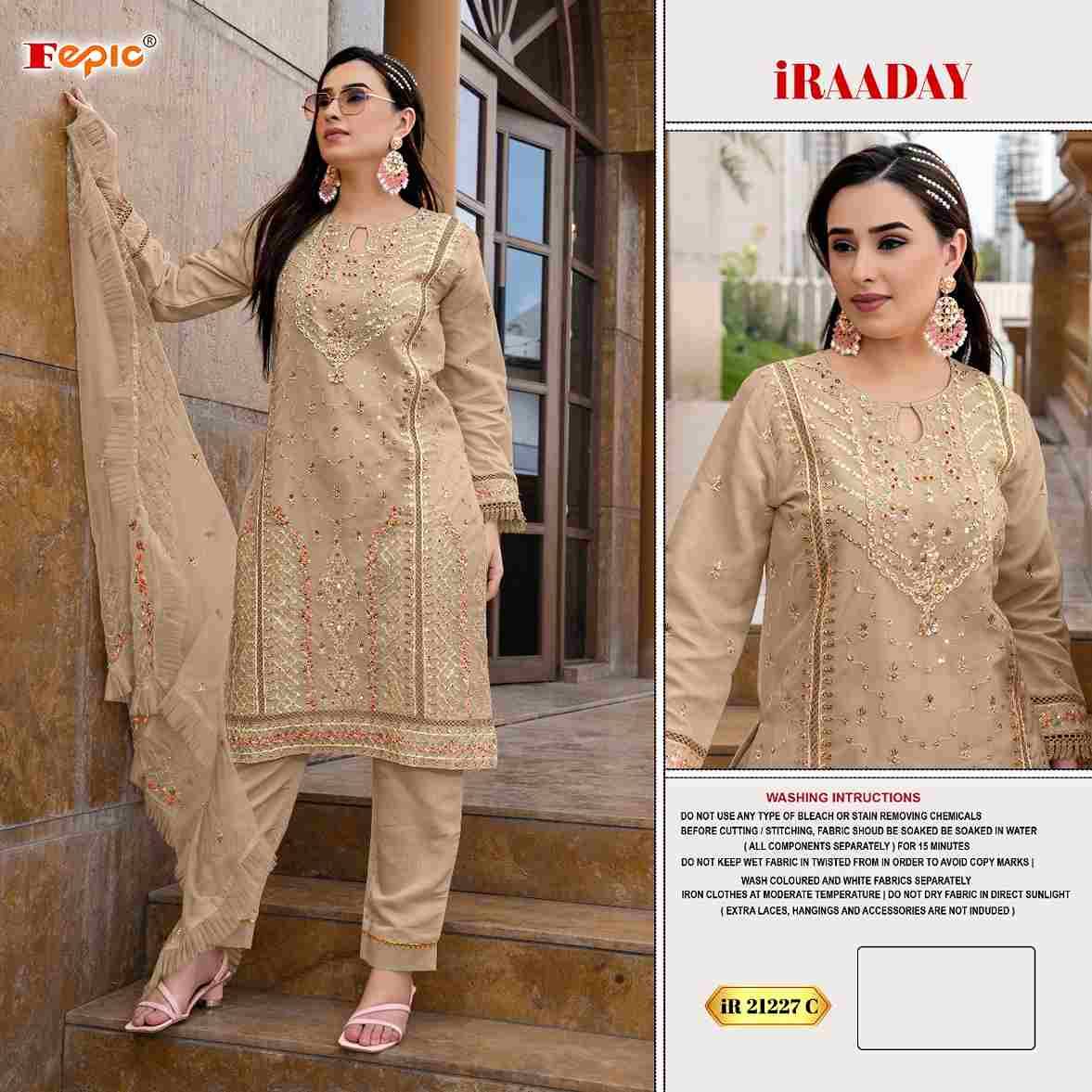 Fepic 21227 Colours By Fepic 21227-A To 21227-C Series Beautiful Pakistani Suits Colorful Stylish Fancy Casual Wear & Ethnic Wear Organza Embroidered Dresses At Wholesale Price