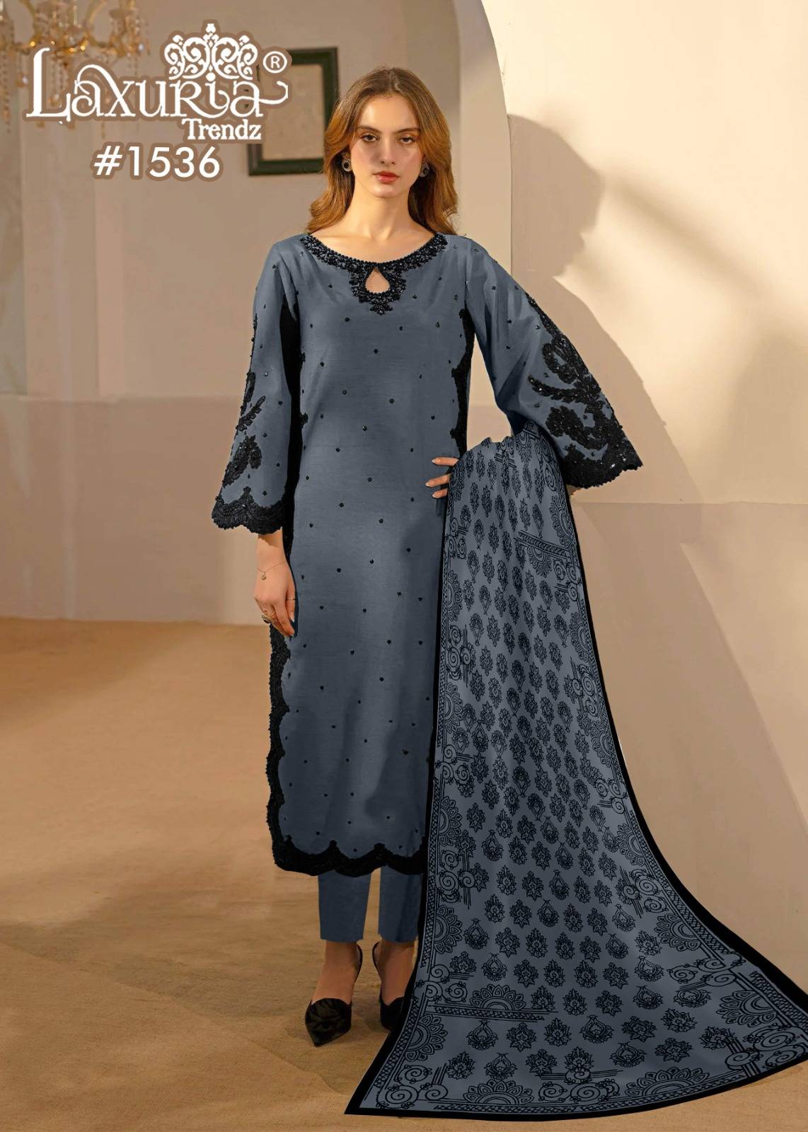 Luxuria Trendz 1536 Colours By Luxuria 1536-A To 1536-C Series Beautiful Pakistani Suits Colorful Stylish Fancy Casual Wear & Ethnic Wear Georgette Dresses At Wholesale Price