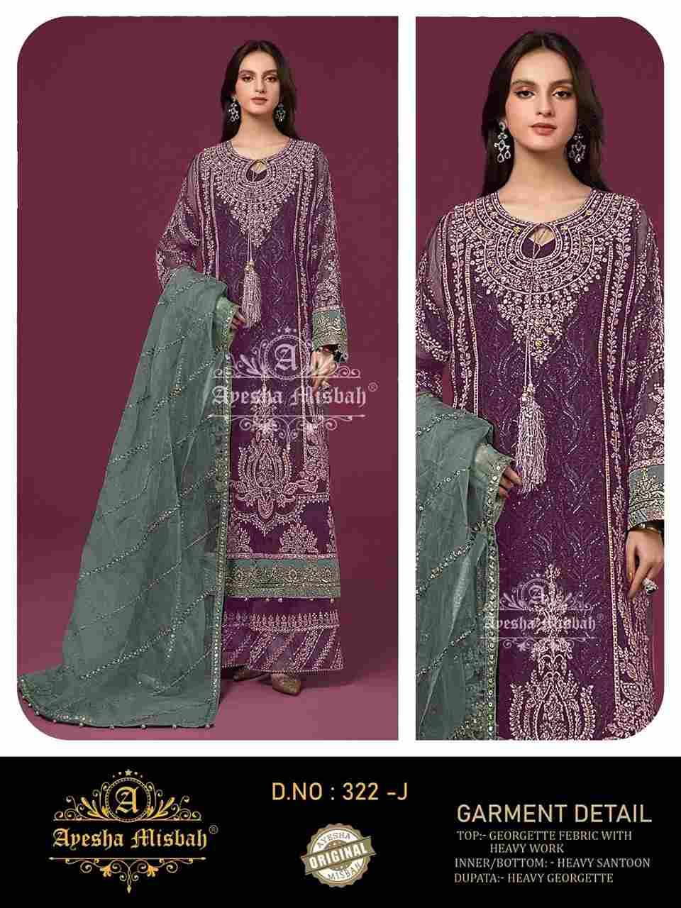 Ayesha Misbah 322 Colours Vol-2 By Fashid Wholesale 322-G To 322-L Series Beautiful Pakistani Suits Colorful Stylish Fancy Casual Wear & Ethnic Wear Georgette Embroidered Dresses At Wholesale Price