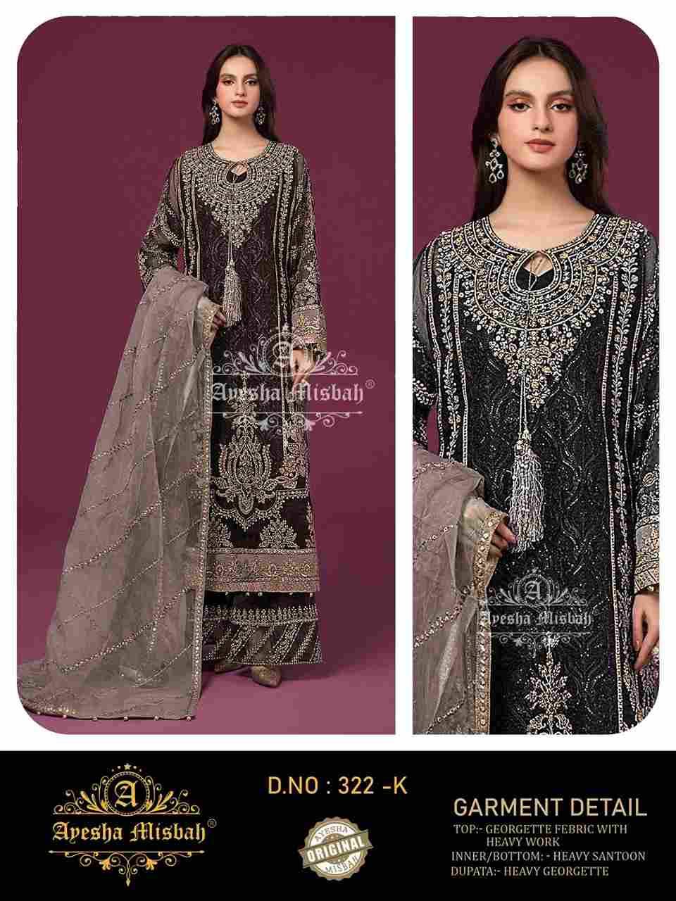 Ayesha Misbah 322 Colours Vol-2 By Fashid Wholesale 322-G To 322-L Series Beautiful Pakistani Suits Colorful Stylish Fancy Casual Wear & Ethnic Wear Georgette Embroidered Dresses At Wholesale Price