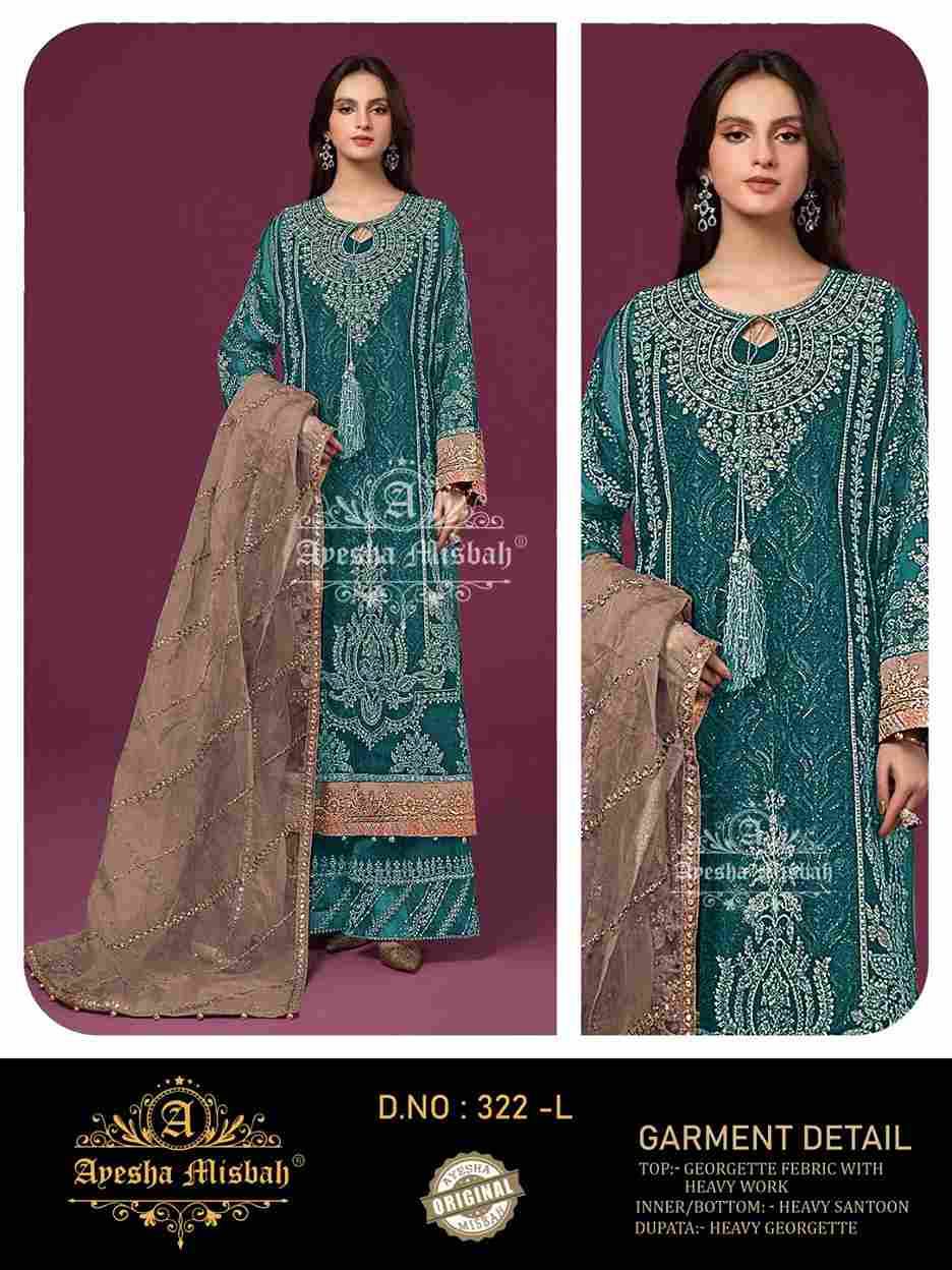 Ayesha Misbah 322 Colours Vol-2 By Fashid Wholesale 322-G To 322-L Series Beautiful Pakistani Suits Colorful Stylish Fancy Casual Wear & Ethnic Wear Georgette Embroidered Dresses At Wholesale Price