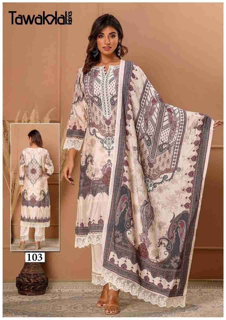 Saba By Tawakkal Fab 101 To 110 Series Designer Festive Suits Beautiful Stylish Fancy Colorful Party Wear & Occasional Wear Pure Cotton Dresses At Wholesale Price