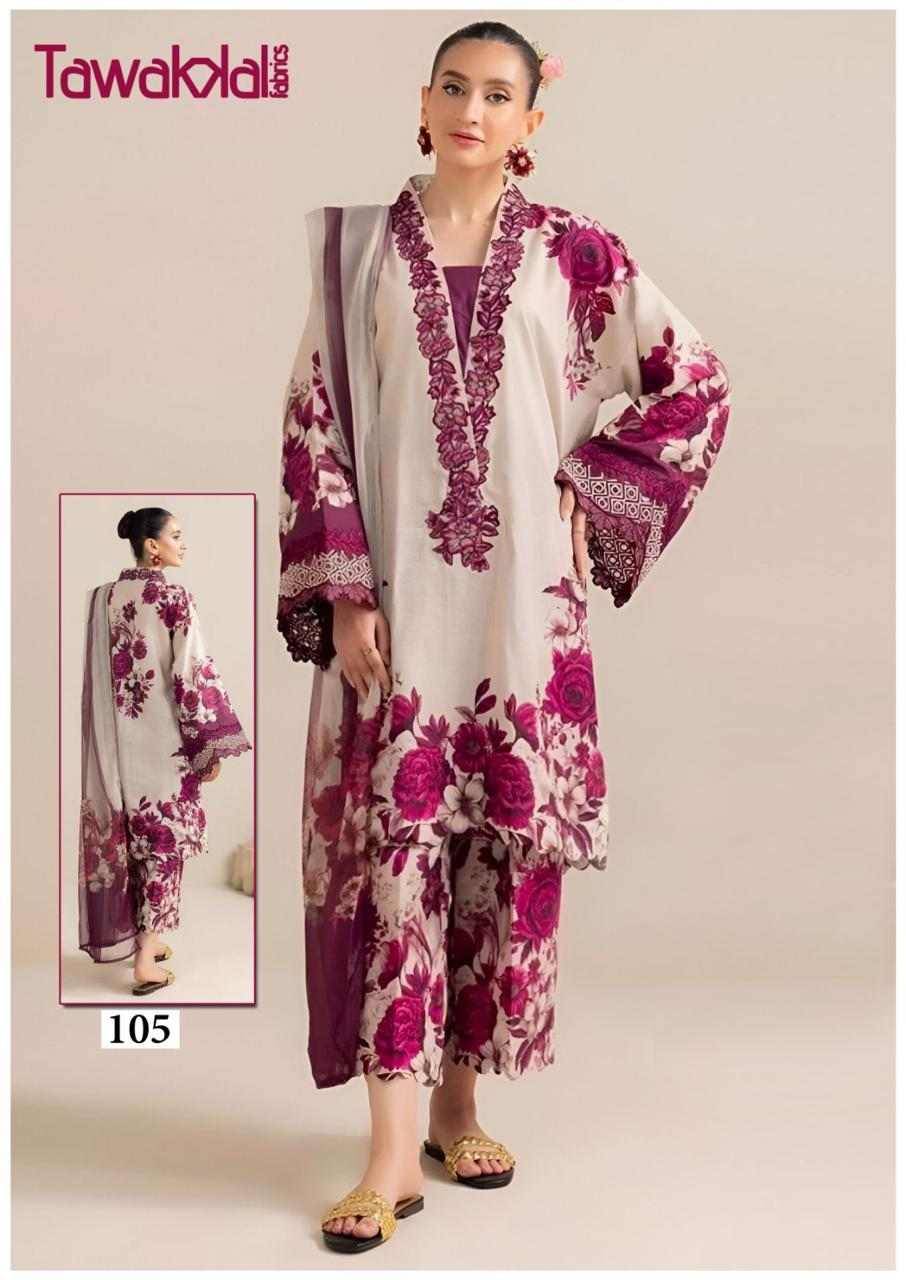 Saba By Tawakkal Fab 101 To 110 Series Designer Festive Suits Beautiful Stylish Fancy Colorful Party Wear & Occasional Wear Pure Cotton Dresses At Wholesale Price