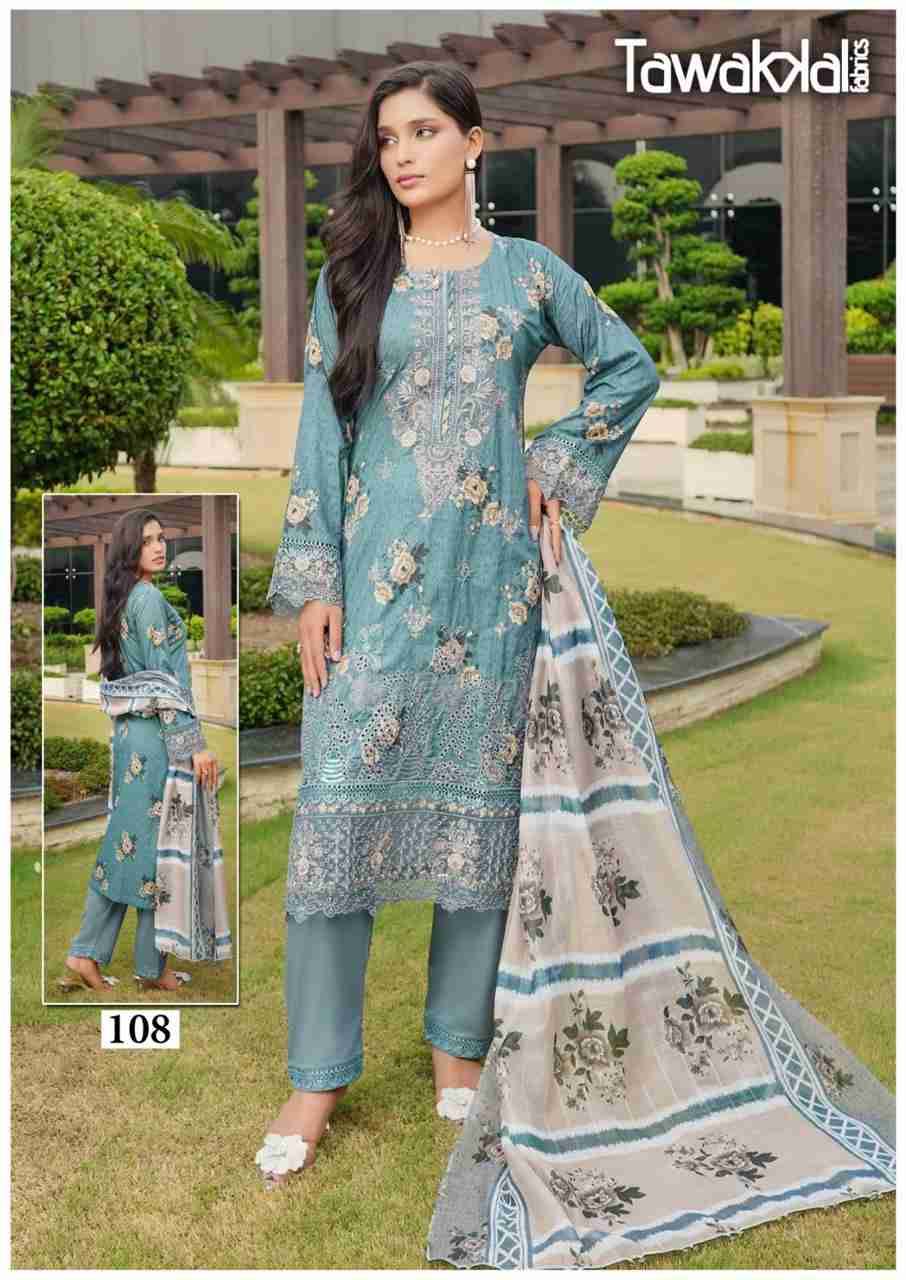 Saba By Tawakkal Fab 101 To 110 Series Designer Festive Suits Beautiful Stylish Fancy Colorful Party Wear & Occasional Wear Pure Cotton Dresses At Wholesale Price