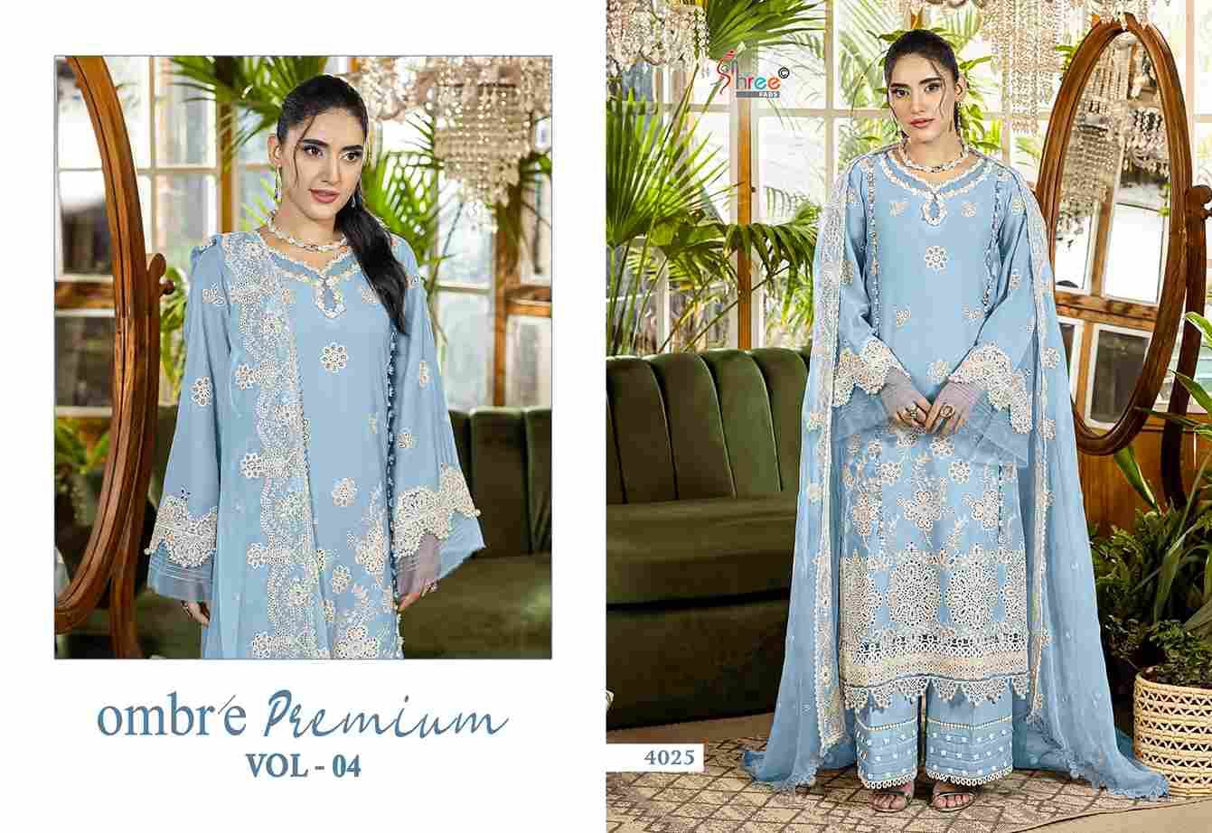 Ombre Premium Vol-4 By Shree Fabs 4025 To 4030 Series Designer Pakistani Suits Collection Beautiful Stylish Fancy Colorful Party Wear & Ethnic Wear Pure Viscose With Pure Cotton With Embroidery Dresses At Wholesale Price