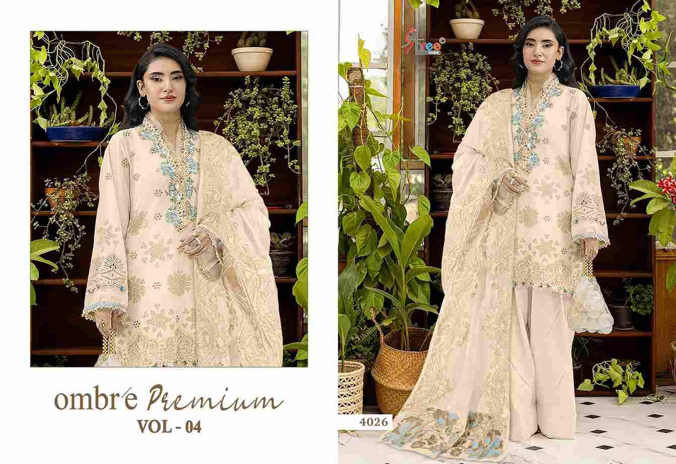 Ombre Premium Vol-4 By Shree Fabs 4025 To 4030 Series Designer Pakistani Suits Collection Beautiful Stylish Fancy Colorful Party Wear & Ethnic Wear Pure Viscose With Pure Cotton With Embroidery Dresses At Wholesale Price