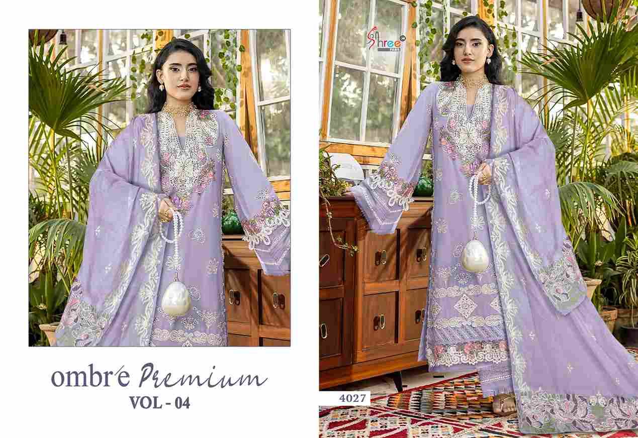 Ombre Premium Vol-4 By Shree Fabs 4025 To 4030 Series Designer Pakistani Suits Collection Beautiful Stylish Fancy Colorful Party Wear & Ethnic Wear Pure Viscose With Pure Cotton With Embroidery Dresses At Wholesale Price