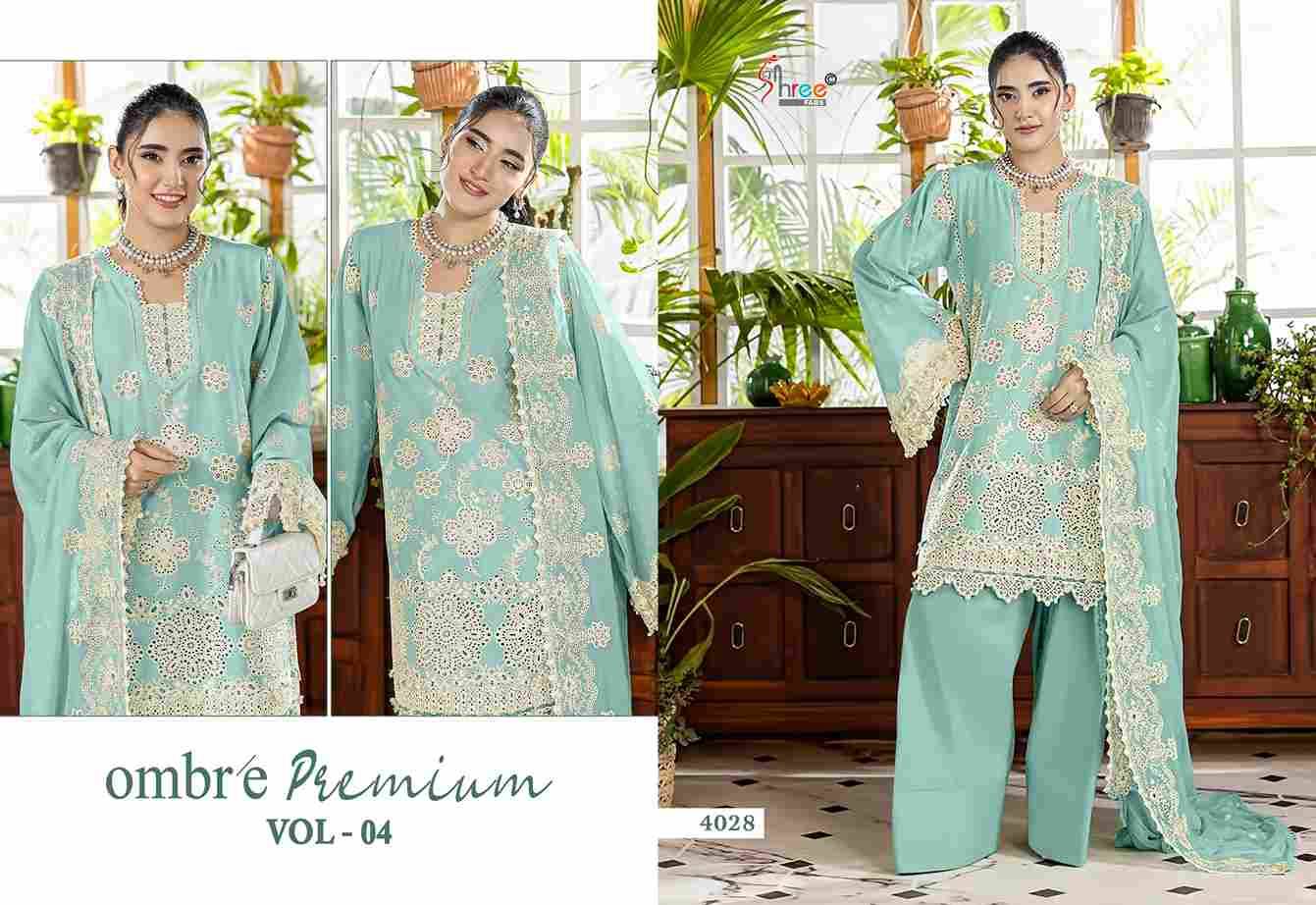 Ombre Premium Vol-4 By Shree Fabs 4025 To 4030 Series Designer Pakistani Suits Collection Beautiful Stylish Fancy Colorful Party Wear & Ethnic Wear Pure Viscose With Pure Cotton With Embroidery Dresses At Wholesale Price