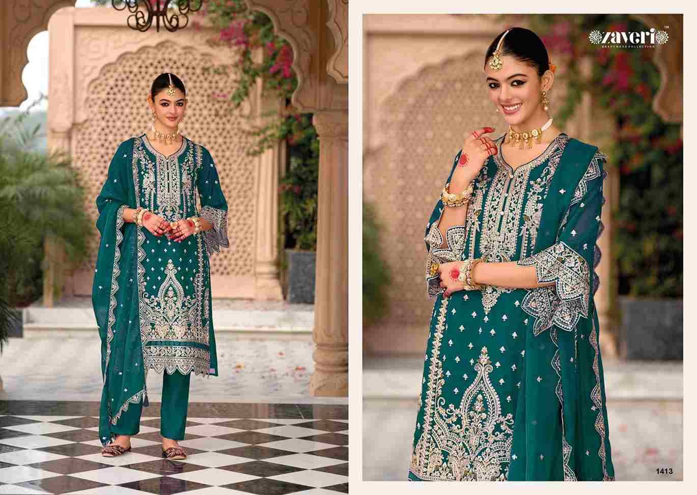 Aanaya Vol-4 Nx By Zaveri 1413 To 1414 Series Beautiful Festive Suits Colorful Stylish Fancy Casual Wear & Ethnic Wear Soft Organza Dresses At Wholesale Price