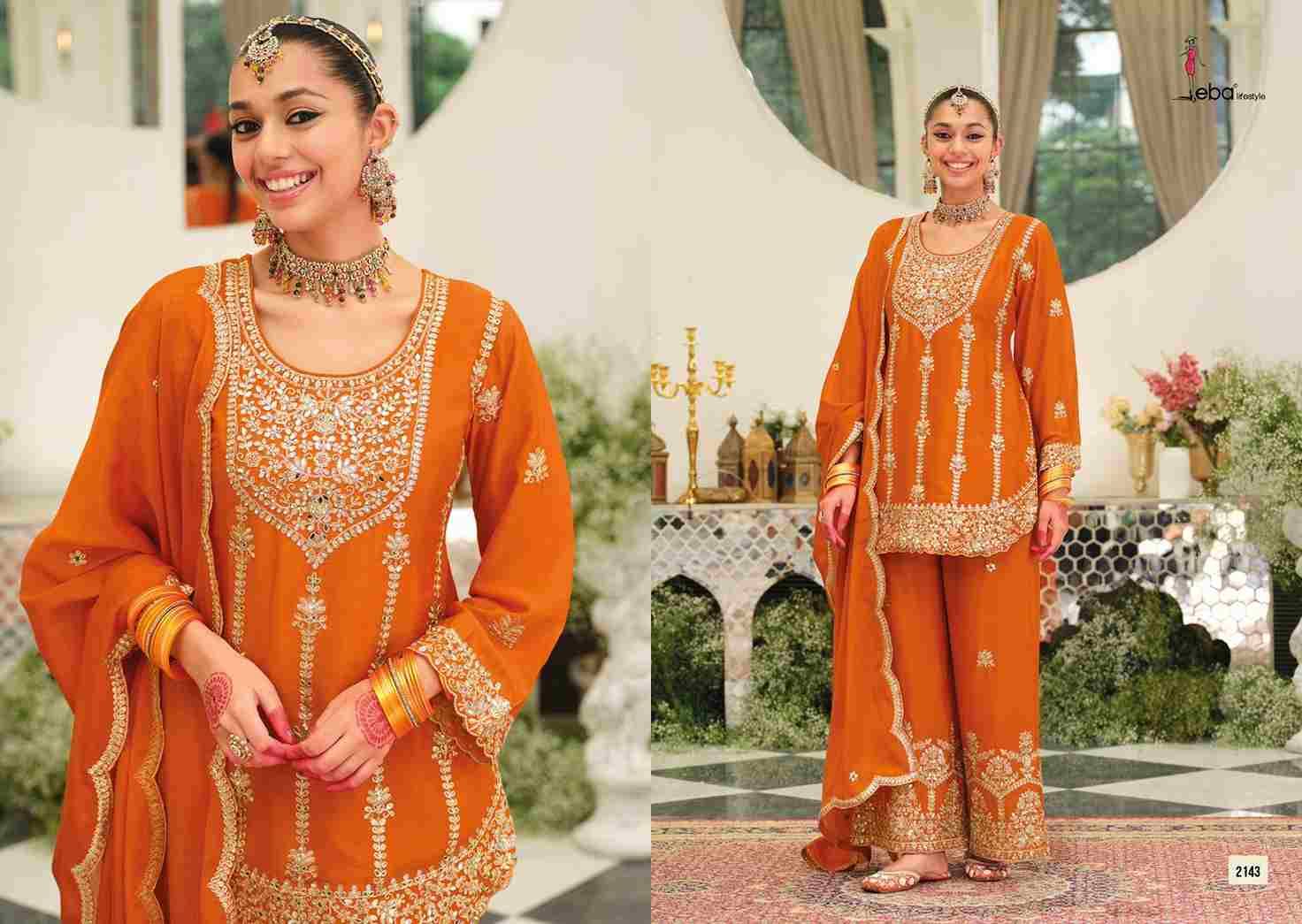 Pallavi By Eba Lifestyle 2141 To 2144 Series Beautiful Stylish Festive Suits Fancy Colorful Casual Wear & Ethnic Wear & Ready To Wear Heavy Chinnon Embroidered Dresses At Wholesale Price