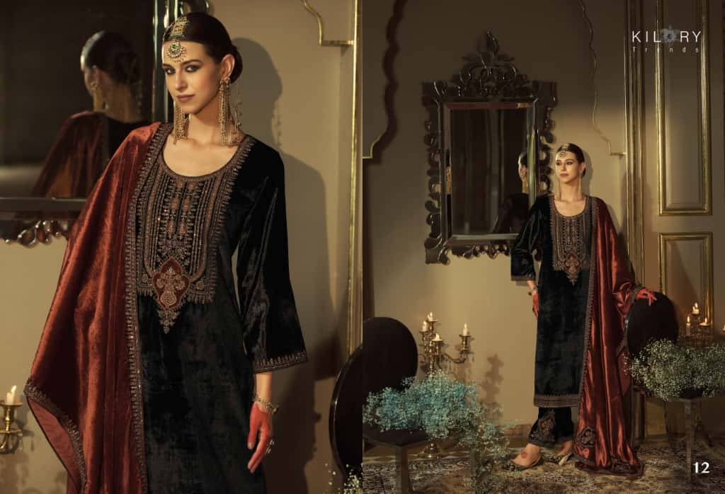 Noor-E-Shama By Kilory 11 To 16 Series Beautiful Festive Suits Colorful Stylish Fancy Casual Wear & Ethnic Wear Pure Velvet Dresses At Wholesale Price