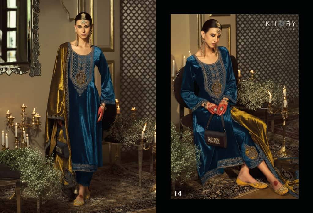 Noor-E-Shama By Kilory 11 To 16 Series Beautiful Festive Suits Colorful Stylish Fancy Casual Wear & Ethnic Wear Pure Velvet Dresses At Wholesale Price